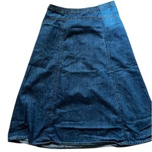 Classic Elements Vintage Women's XL Denim Maxi Skirt Blue A-Line 100% Cotton